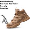 imageSYLPHID Steel Toe Boots for Men Safety Shoes for Women Work Sneakers Slip ResistantAl75khaki