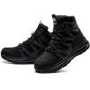 imageSYLPHID Men Steel Toe Sneakers Women Safety Shoes High top Work Shoe with Air Cushion Lightweight Breathable Puncture Proof318black