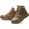 imageSYLPHID Men Steel Toe Sneakers Women Safety Shoes High top Work Shoe with Air Cushion Lightweight Breathable Puncture Proof318khaki