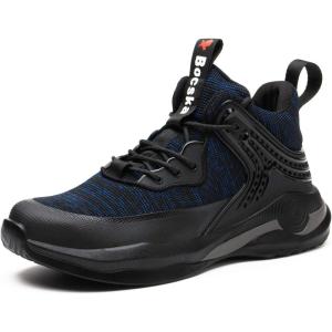 imageSYLPHID Steel Toe Boots for Men Safety Shoes for Women Work Sneakers Slip ResistantAl63blue