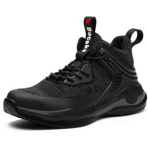 imageSYLPHID Steel Toe Boots for Men Safety Shoes for Women Work Sneakers Slip ResistantAl63grey