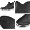 imageSYLPHID Ankle Deck Boots for Men Waterproof Rain Shoes Neoprene Rubber Footwear for Gardening Fishing Hunting and CampingWhite