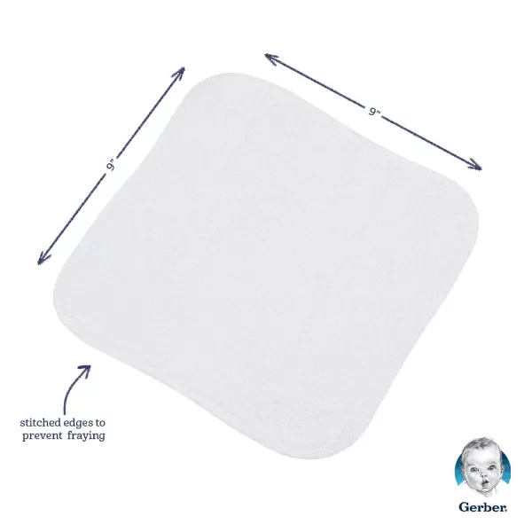 Gerber Washcloth, White, 6-Count