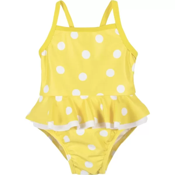 Yellow White Polka Dot