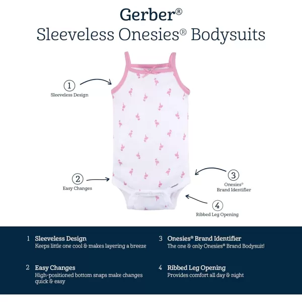 Gerber Baby Girls Multi-Pack Sleeveless Onesies Bodysuit