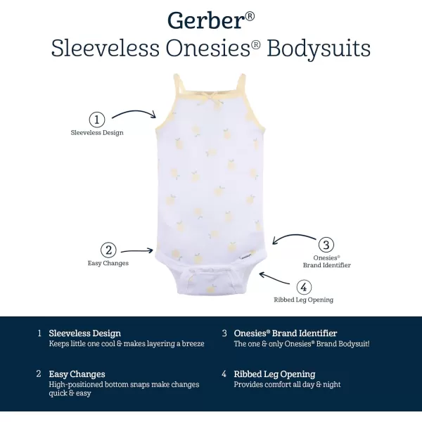 Gerber Baby Girls Multi-Pack Sleeveless Onesies Bodysuit