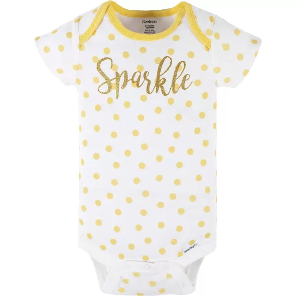 Gerber baby-girls 4-pack Short Sleeve Onesies Bodysuits