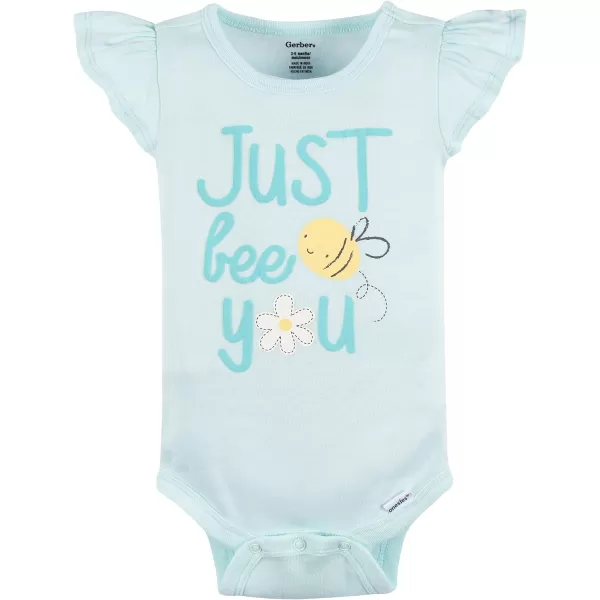 Gerber baby-girls 4-pack Short Sleeve Onesies Bodysuits