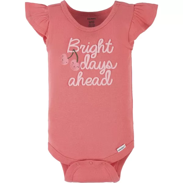 Gerber baby-girls 4-pack Short Sleeve Onesies Bodysuits