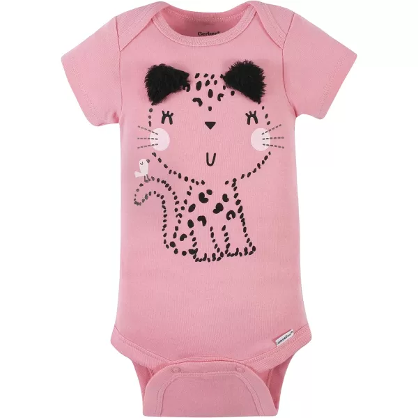 Gerber baby-girls 4-pack Short Sleeve Onesies Bodysuits