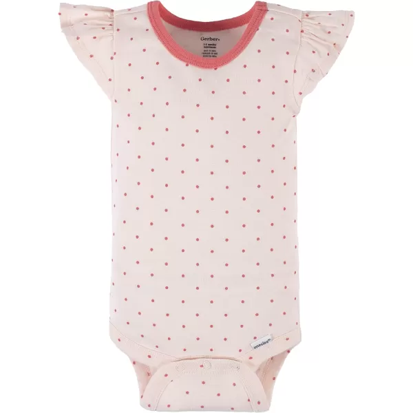Gerber baby-girls 4-pack Short Sleeve Onesies Bodysuits