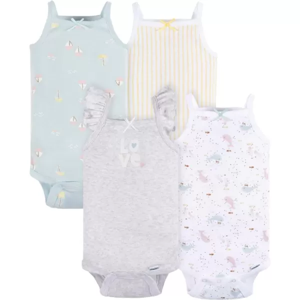 Gerber Baby Girls Multi-Pack Sleeveless Onesies Bodysuit