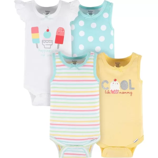 Gerber Baby Girls Multi-Pack Sleeveless Onesies Bodysuit