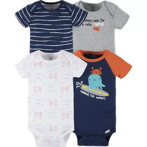 Gerber baby-boys 4-pack Short Sleeve Onesies Bodysuits