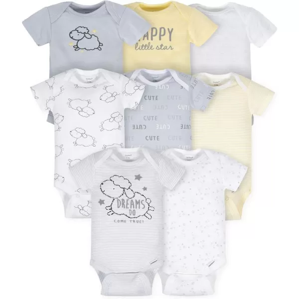 Gerber unisex-baby 8-pack Short Sleeve Onesies Bodysuits