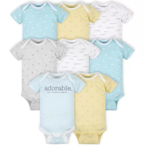 Gerber unisex-baby 8-pack Short Sleeve Onesies Bodysuits