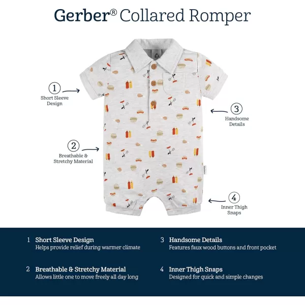 Gerber Baby Boys' Cotton Polo Romper