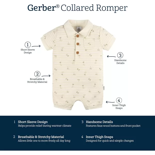 Gerber Baby Boys' Cotton Polo Romper