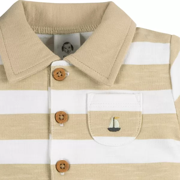 Gerber Baby Boys Cotton Polo RomperRomper