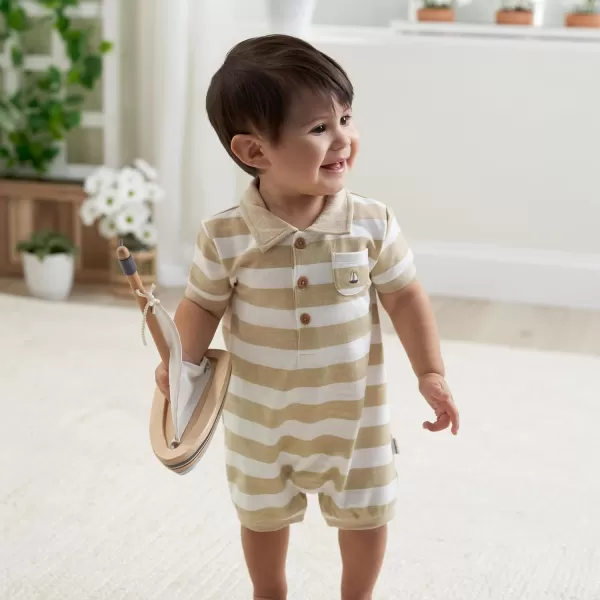 Gerber Baby Boys Cotton Polo RomperRomper