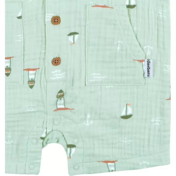 Gerber Baby Boys Hooded Cotton RomperRomper