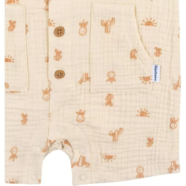 Gerber Baby Boys Hooded Cotton RomperRomper