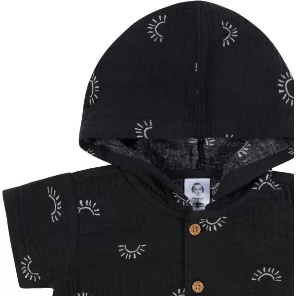 Gerber Baby Boys Hooded Cotton RomperRomper