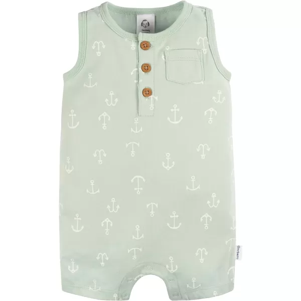 Gerber Baby Boys Hooded Cotton RomperRomper