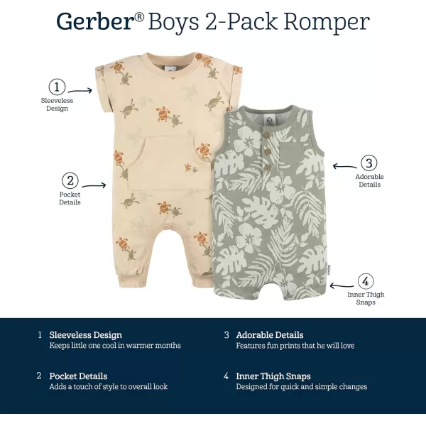 Gerber Baby Boys Short Leg and Long Leg Romper SetRomper