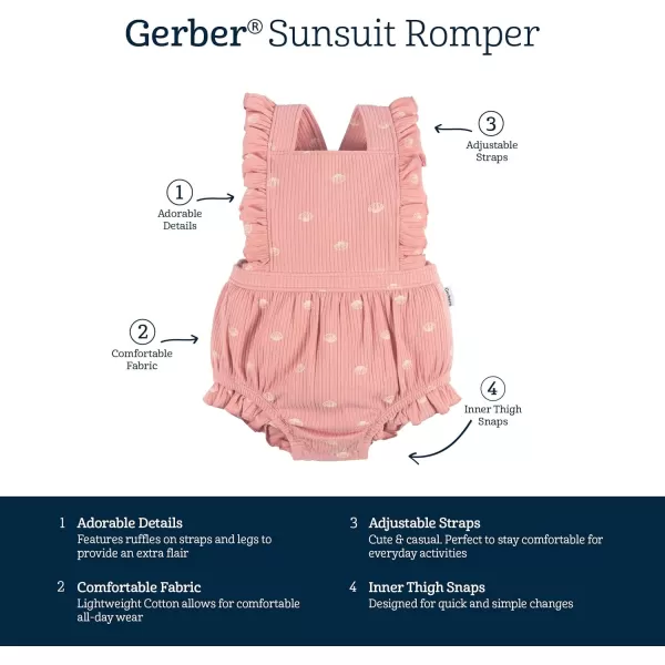 Gerber Baby Girls Sleeveless Ruffle Romper
