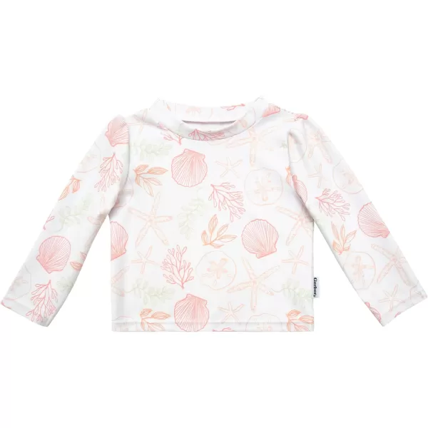 Gerber Girls' Toddler Long Sleeved Rashguard Swim Bathing Suit Set