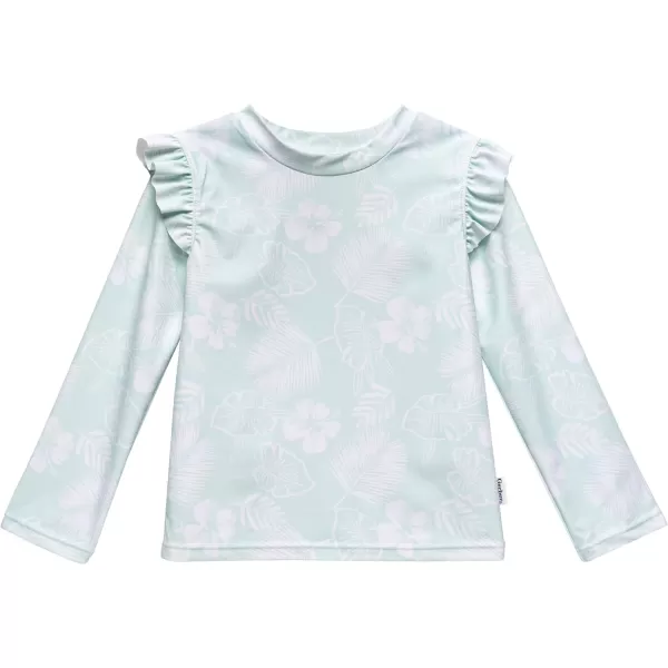 Gerber Girls' Toddler Long Sleeved Rashguard Swim Bathing Suit Set