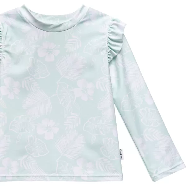 Gerber Girls' Toddler Long Sleeved Rashguard Swim Bathing Suit Set