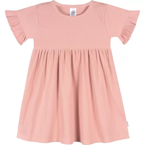 Gerber Girls' Toddler Short-Sleeve and Sleeveless Dress Set