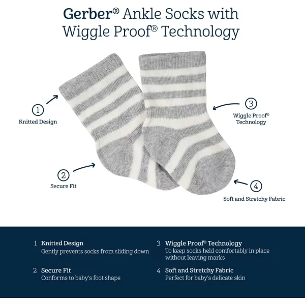 Gerber Unisex Baby 8-Pair Wiggle-Proof Sock