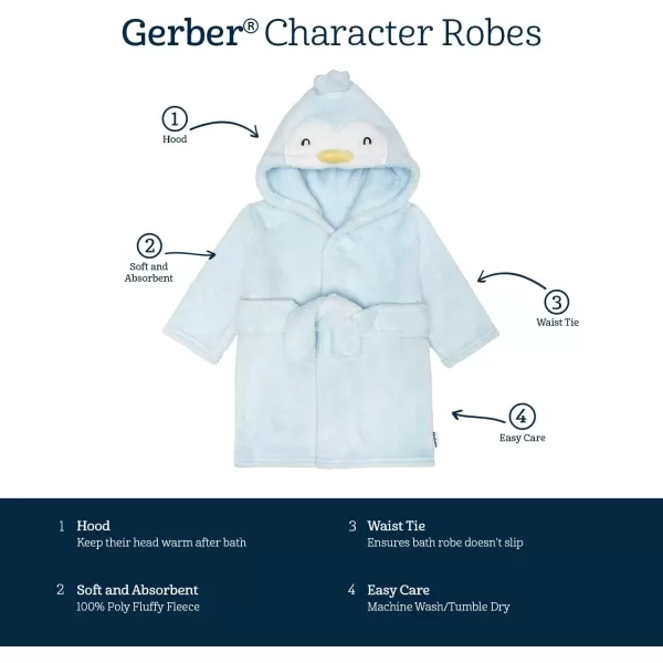Gerber Unisex Baby Hooded Animal Character Bathrobe
