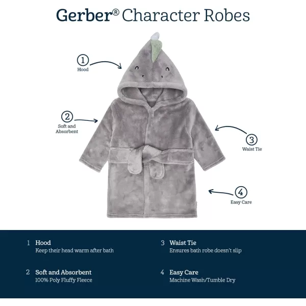 Gerber Unisex Baby Hooded Animal Character Bathrobe