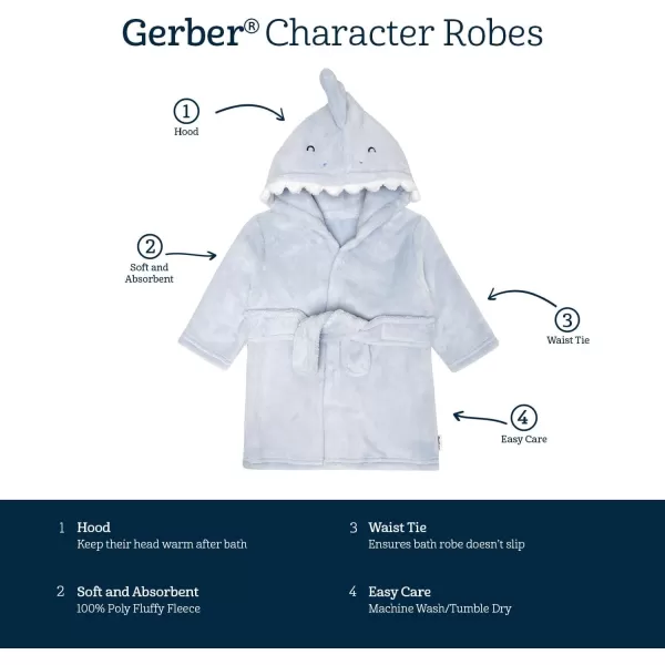 Gerber Unisex Baby Hooded Animal Character Bathrobe