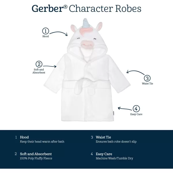 Gerber Unisex Baby Hooded Animal Character Bathrobe