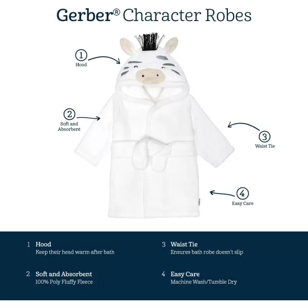Gerber Unisex Baby Hooded Animal Character Bathrobe