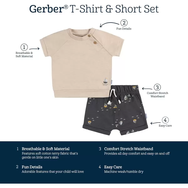 Gerber baby-boys T-shirt and Shorts Set