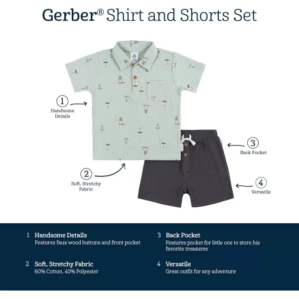 Gerber baby-boys Toddler T-shirt and Shorts Set2-Piece T-Shirt and Short Set