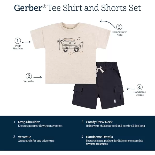 Gerber baby-boys Toddler T-shirt and Shorts Set2-Piece T-Shirt and Short Set