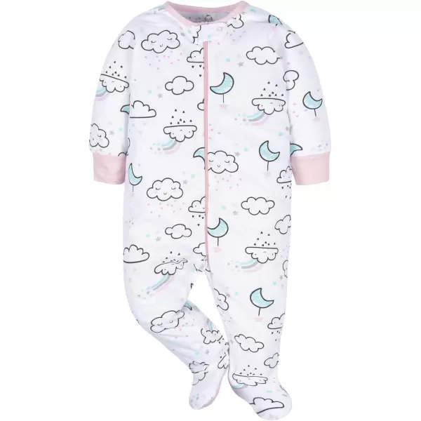 Gerber baby-girls 4 Pack Sleep 'N Play Footie