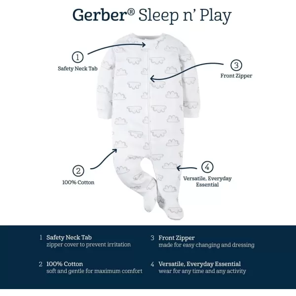 Gerber baby-girls 4 Pack Sleep 'N Play Footie