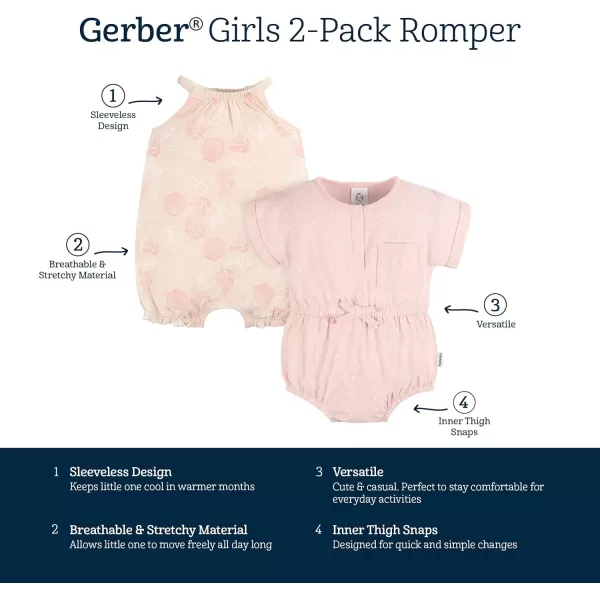 Gerber baby-girls Sleeveless and Short Sleeve Romper SetRomper