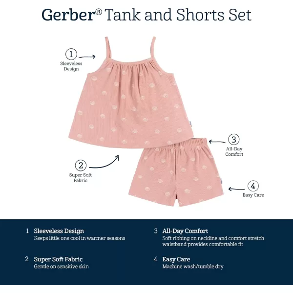 Gerber baby-girls Toddler Sleeveless Tank Top and Shorts Set2-Piece Tank and Short Set