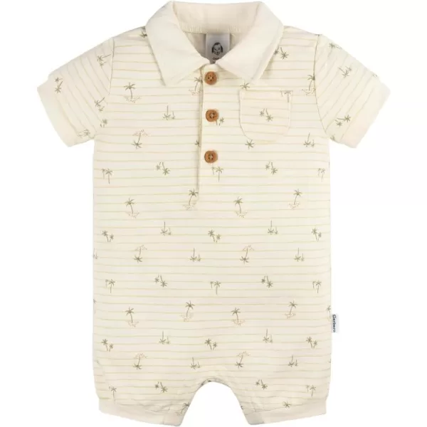 Gerber Baby Boys' Cotton Polo Romper