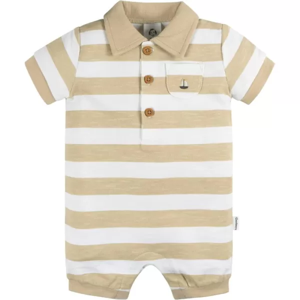 Gerber Baby Boys Cotton Polo RomperRomper