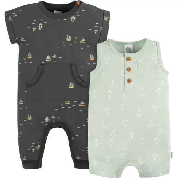 Gerber Baby Boys Hooded Cotton RomperRomper
